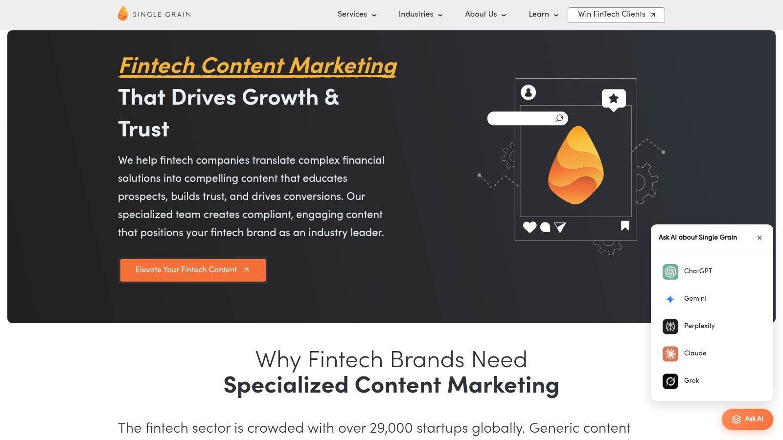Single Grain full-funnel FinTech marketing agency